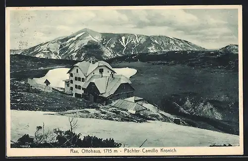 AK Ottohaus, Berghütte an der Rax von Camillo Kronich