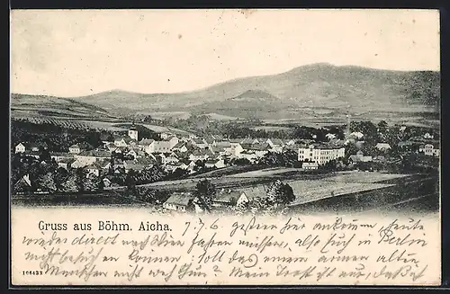 AK Böhm. Aicha, Ortsansicht mit Umland