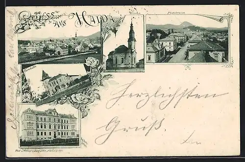 AK Haida, Poststrasse, Turnhalle, K. K. Fachschule