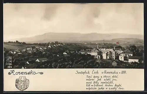 AK Rovensko, Svatopluk Cech v Rovensku r. 1891, Panorama