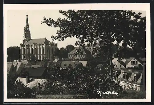 AK Kratzau, Blick auf die Kirche