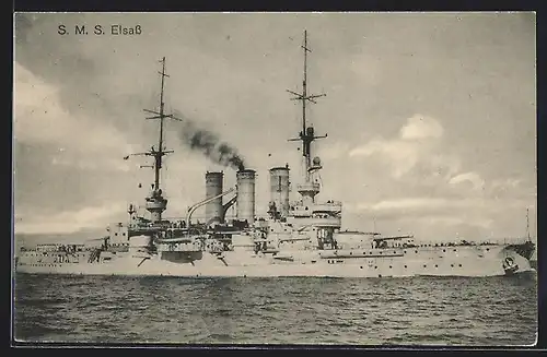 AK S. M. S. Elsass in Fahrt