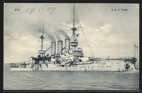 AK S. M. S. Elsass in Fahrt