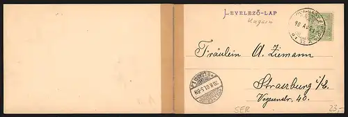 Klapp-AK Pancsova, Franz Josefs-Platz mit Markt