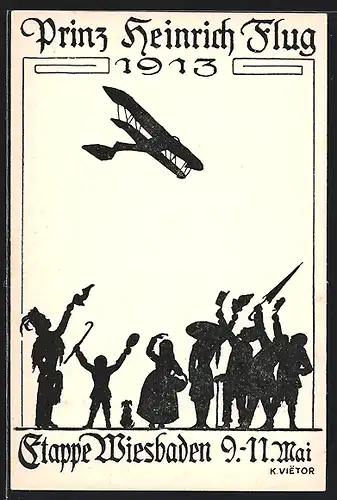 AK Wiesbaden, Prinz Heinrich Flug 9.-11.1913