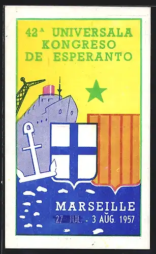 Künstler-AK Marseille, 42. Universala Kongreso de Esperanto 1957