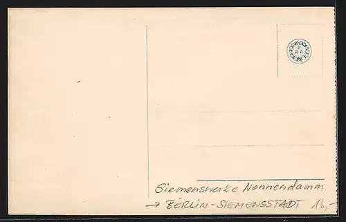 AK Berlin-Siemensstadt, Blick auf die Siemenswerke am Nonnendamm
