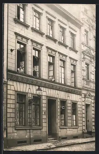 Foto-AK Duisburg, Haus & Strasse Kuhlenwall 34 im Jahr 1910