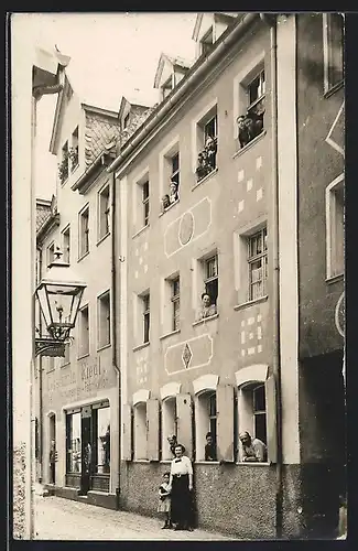 Foto-AK Nürnberg, Instrumentengeschäft Constantin Riedl im Jahr 1912