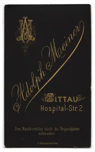 Fotografie Adolph Meiner, Zittau, Hospital-St. 2, Eleganter Herr mit Zwirbelbart