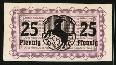 Notgeld Jüterbog 1920, 25 Pfennig, Wappen mit Ziegenbock