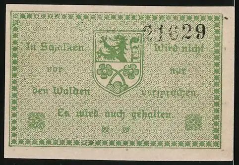 Notgeld Schalkau in Thüringen 1918, 50 Pfennig, Ruine Schaumburg