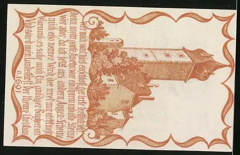 Notgeld Delitzsch 1920, 10 Pfennig, Ansicht vom Schloss