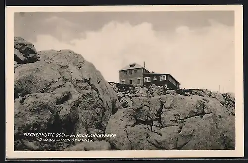 AK Fischerhütte am Hochschneeberg von unten