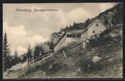 AK Baumgartnerhaus am Schneeberg mit Damen