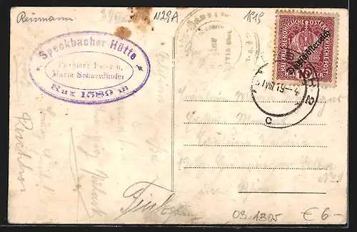 AK Speckbacherhütte Rax aus der Vogelschau