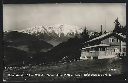 AK Wilhelm Eicherthütte vor dem Schneeberg