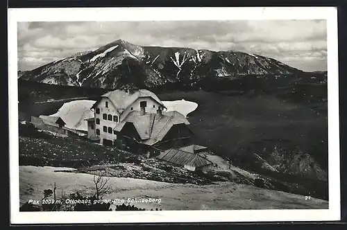 AK Ottohaus Rax gegenüber dem Schneeberg