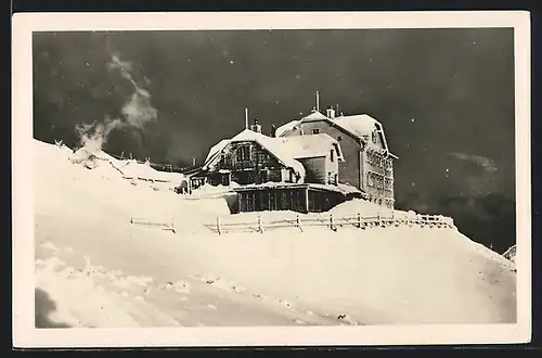 AK Ottoschutzhaus Rax im Schnee