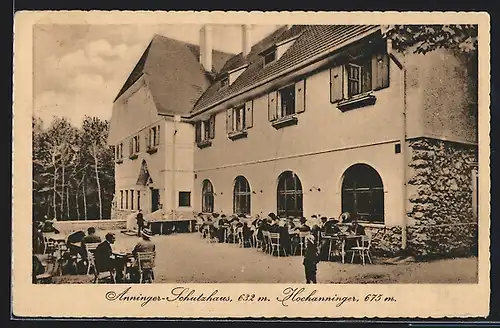 AK Anninger-Schutzhaus, Motiv der Gästeterrasse