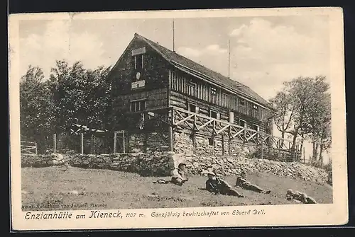 AK Enzianhütte, Berghütte am Kieneck von Eduard Dell
