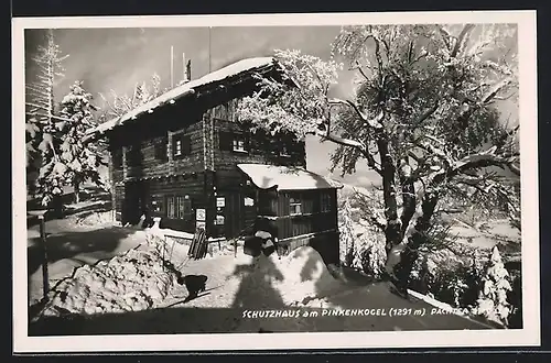 AK Pinkenkogel-Schutzhaus, Berghütte im Winter
