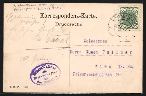 AK Reisalpen-Schutzhaus, Ortspartie mit Berghütte