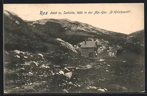 AK Seehütte, Berghütte der Alp.-Ges. D` Holzknecht an der Rax