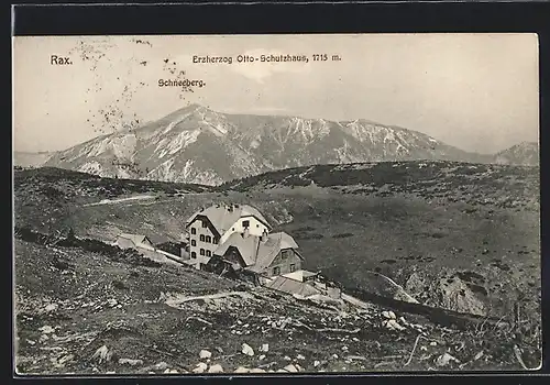 AK Erzherzog Otto-Schutzhaus, Ansicht gegen Schneeberg