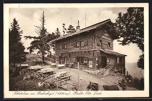 AK Schutzhaus am Pinkenkogel, Gasthaus mit Tischen