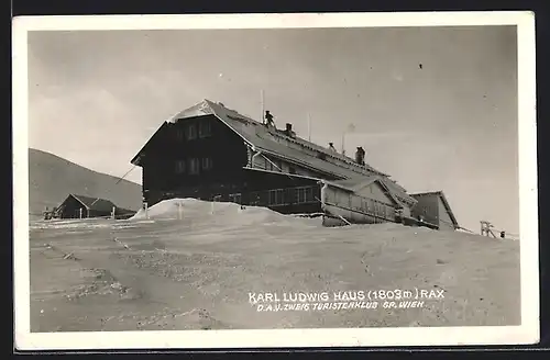 AK Karl Ludwig Haus Rax im Schnee