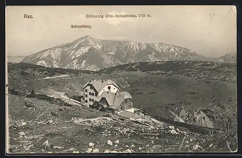 AK Erzherzog Otto-Schutzhaus, Ansicht gegen Schneeberg