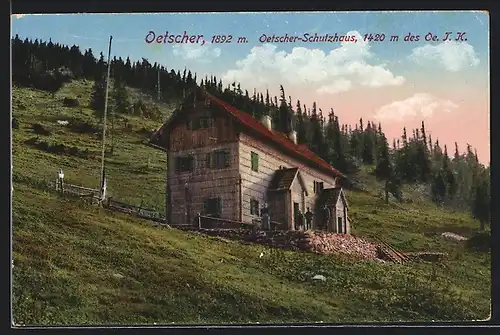 AK Oetscher-Schutzhaus, Berghütte mit Umgebung