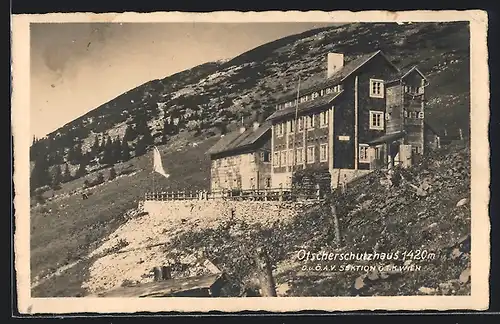 AK Ötscherschutzhaus, Berghütte am Berghang