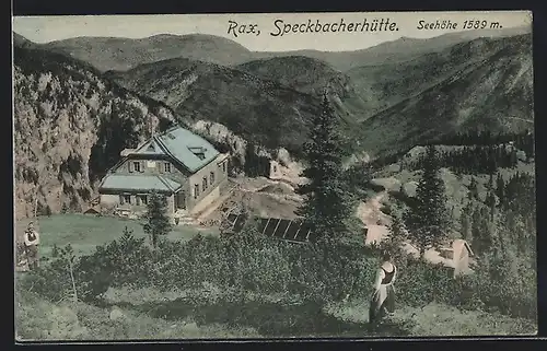 AK Speckbacherhütte Rax aus der Vogelschau