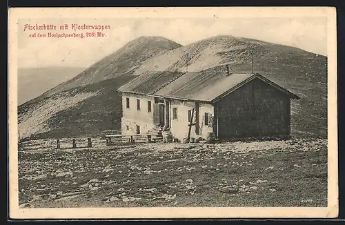 AK Fischerhütte mit Klosterwappen auf dem Hochschneeberg