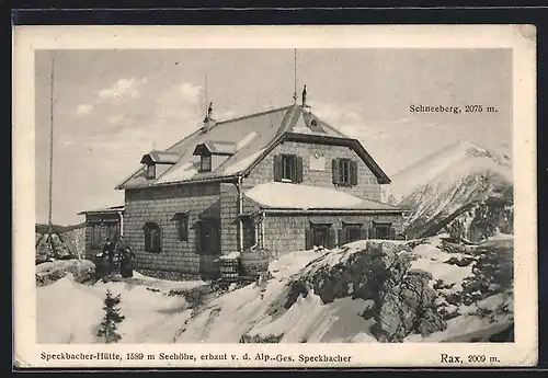 AK Speckbacher-Hütte mit Schneeberg