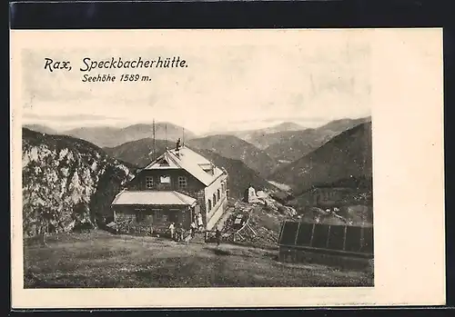 AK Speckbacherhütte, Rax, Hüttenansicht