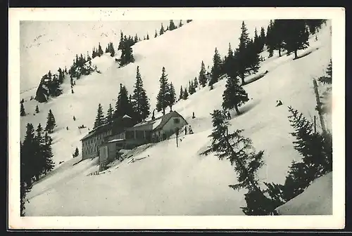 AK Baumgartnerhaus am Schneeberg im Winter