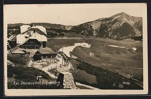 AK Ottohaus Rax mit Schneeberg