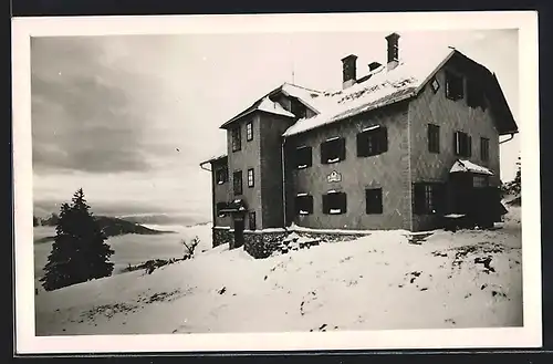 Foto-AK Annabergerhaus Tirolerkogel im Schnee