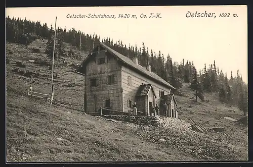 AK Oetscher-Schutzhaus, Berghütte mit Umgebung