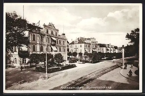 AK Franzensbad, Kulmerstrasse mit Villen