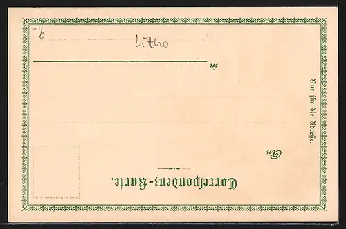 Lithographie Karlsbad, Russische Kirche mit Umgebung