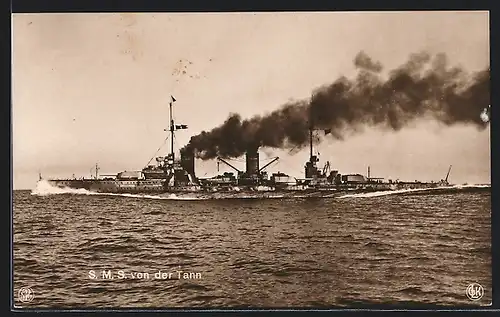 AK S.M.S. Von der Tann, Kriegsschiff in voller Fahrt