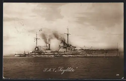 AK S. M. S. Seydlitz in Fahrt