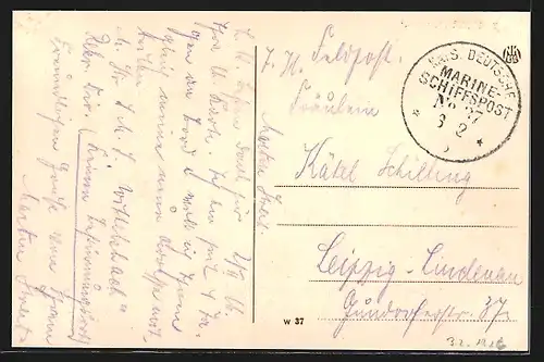 AK Kriegsschiff SMS Wittelsbach gibt Volldampf