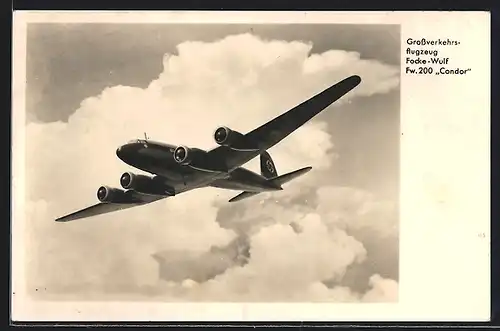 AK Grossverkehrsflugzeug Focke-Wulf Fw 200 Condor im Fluge