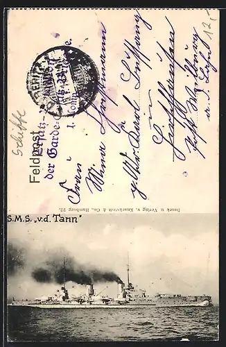 AK S. M. S. v. d. Tann in Fahrt