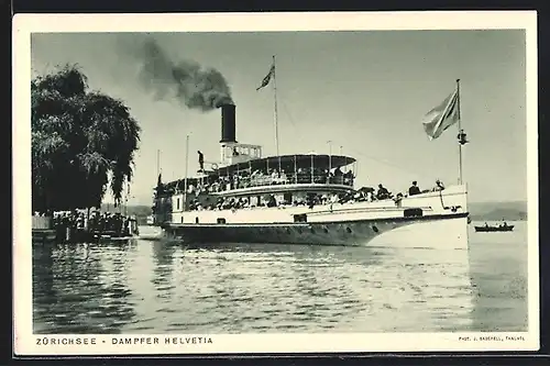 AK Dampfer Helvetia auf dem Zürichsee